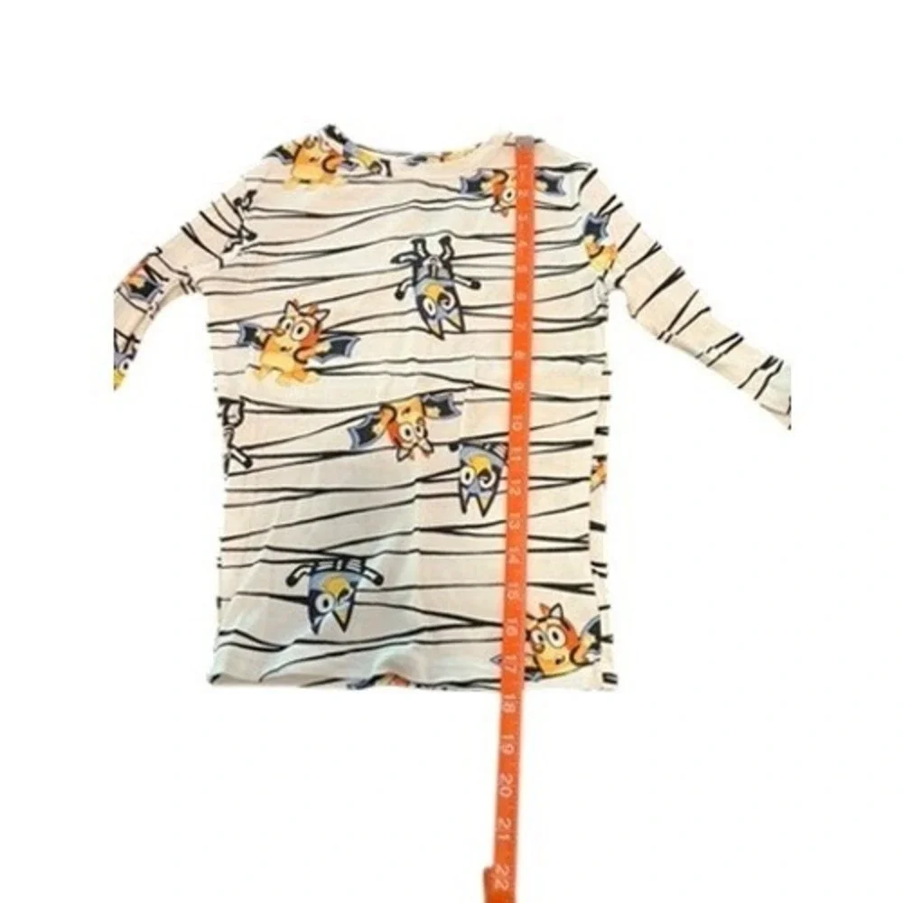 Bluey‎ Halloween Pajamas Set Kids Size 10 Cotton Bat Skeleton Bingo White Stripe